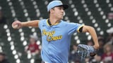 Misiorowski exits Brewers debut with leg cramps after holding Cardinals hitless for 5 innings | AP News