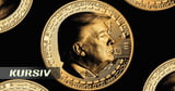 Trump face on a crypto coin