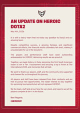 HEROIC Disband Their Dota 2 Roster