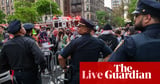 Protesters arrested as Columbia calls in New York police to clear Gaza solidarity sit-in – live