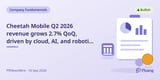 Cheetah Mobile Q2 2026 revenue grows 2.7% QoQ, driven by cloud, AI, and robotics despite ad service decline