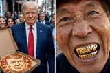 Trump posts bizarre AI video showing his face on pizza, the prez riding a camel and more — all to a celebratory song