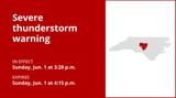 UPDATE: Thunderstorms with penny-sized hail and damaging winds in the Piedmont region Sunday