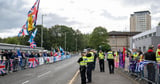 Protest and counter-demonstration take place outside asylum seeker hotel