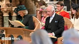 Crowds in Durham watch the King and Queen attend Maundy ceremony