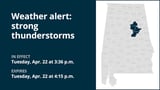 Thunderstorms with marble-sized hail in St. Clair and Talladega counties Tuesday – wind gusts reaching 50 mph