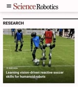 Booster Robotics Powers Science Robotics Research Article on Vision-Driven Humanoid Soccer Skills
