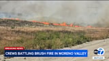 Brush fire burns 55 acres in Moreno Valley amid Santa Ana winds