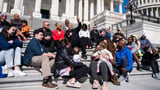 Top Democrats hold sit-in on Capitol steps as they seek new ways to push back on Trump’s agenda
