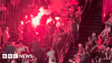 Four held after protesters set off flares during Israeli concert in Paris