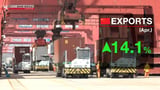 China's exports up about 14% year-on-year in April