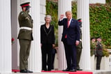 Trump says he’d ‘love’ to see Ireland reunified amid protests over his visit