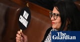Rashida Tlaib holds up ‘war criminal’ sign during Netanyahu address
