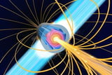 Blades of light: A tabletop method for generating megatesla magnetic fields