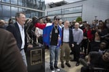 Allen Iverson immortalized with sculpture alongside 76ers greats Julius Erving and Wilt Chamberlain