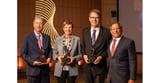 Carl June, Bruce Levine, Isabelle Rivière, and Michel Sadelain receive the 2025 Merkin Prize at the Broad Institute for chimeric antigen receptor (CAR) T-cell therapy