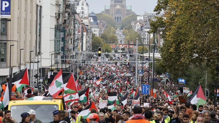 32,000 Rally in Brussels Demanding Middle East Ceasefire and End to Illegal Settlements