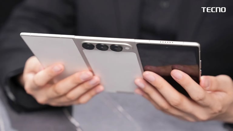 Tecno Unveils World's First G-Shaped Trifold Smartphone to Rival Samsung