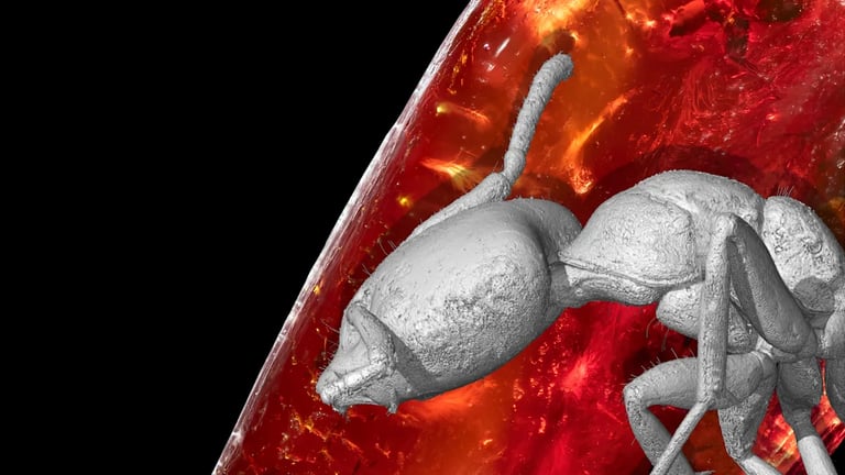 Goethe's Amber Yields 40-Million-Year-Old Ant Fossil, Revealed Through 3D Imaging