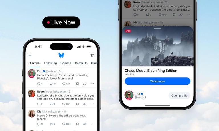 Bluesky Unveils Live Now Feature, Boosts Cross-Platform Streaming with Twitch Integration