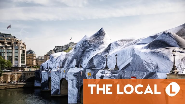 JR Unveils Giant Immersive Cave Installation on Paris' Pont-Neuf, Honoring Christo and Jeanne-Claude