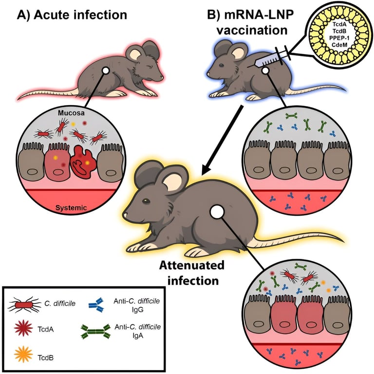 Breakthrough mRNA Vaccine Shields Mice from Deadly C. diff Infections, Promising Hope for Human Trials