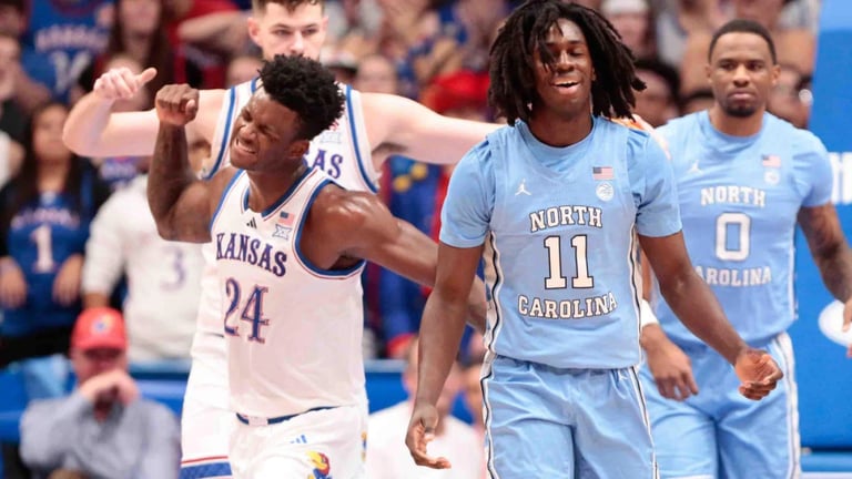 Kansas Jayhawks Edge Out Tar Heels in Historic NCAA Thriller; Coach Self Ties Record