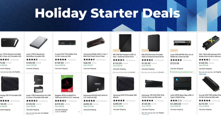 B&H Launches Holiday Starter Deals: Samsung 9100 PRO Gen 5 SSD Drops to $139.99