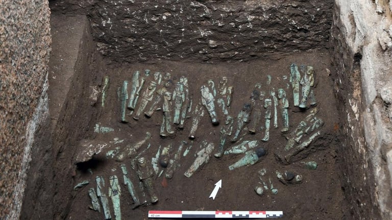 Historic Discovery in Tanis: 225 Ushabti Figurines Unearthed in Pharaoh's Tomb