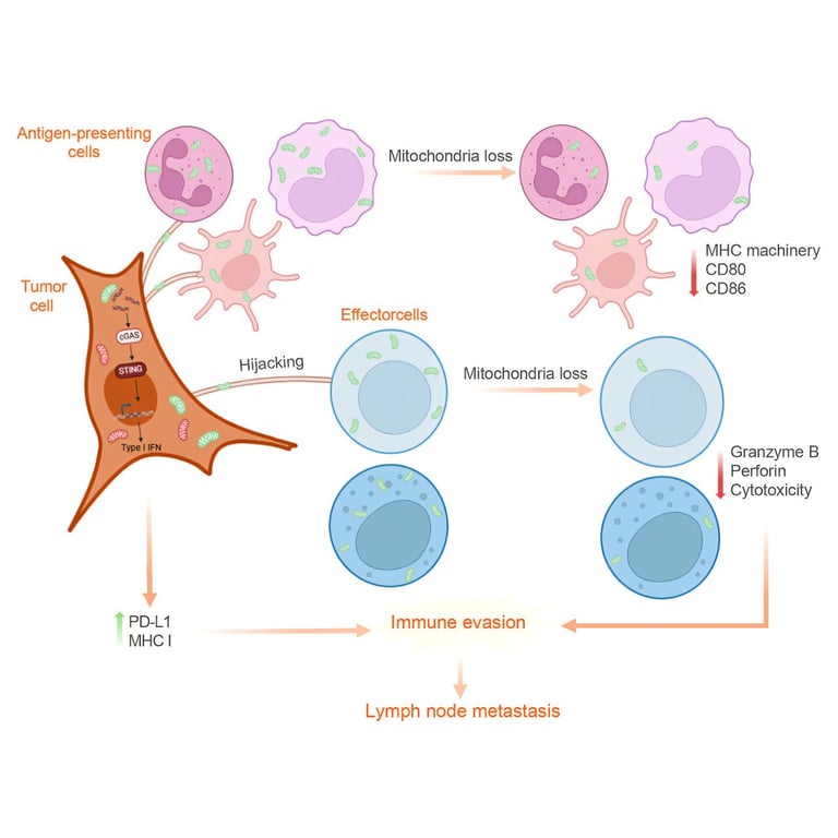Tumor Cells Hijack Immune Mitochondria, Boosting Metastasis via cGAS-STING Pathway