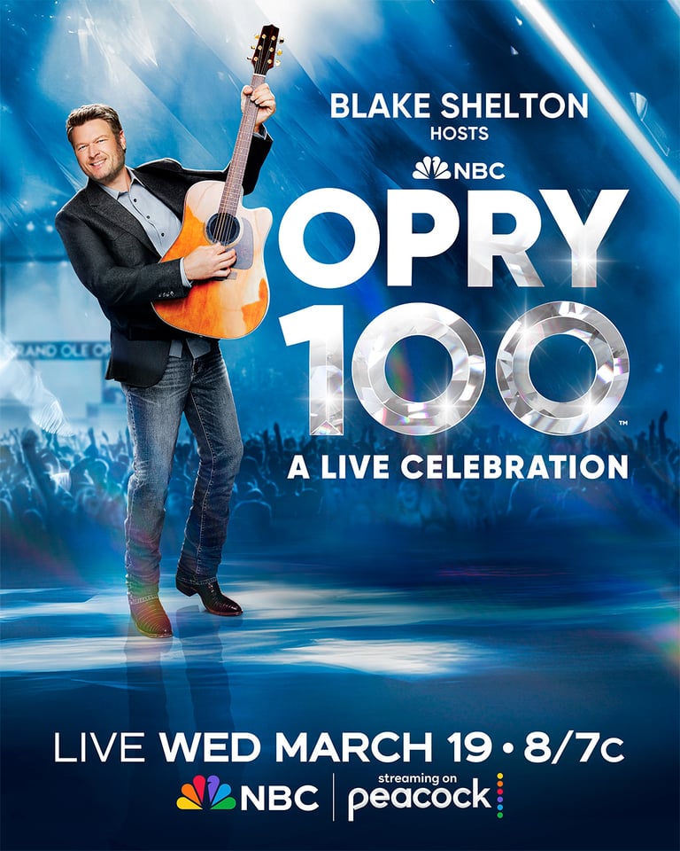 Blake Shelton Hosts Grand Ole Opry's Star-Studded 100th Anniversary Celebration Live on NBC