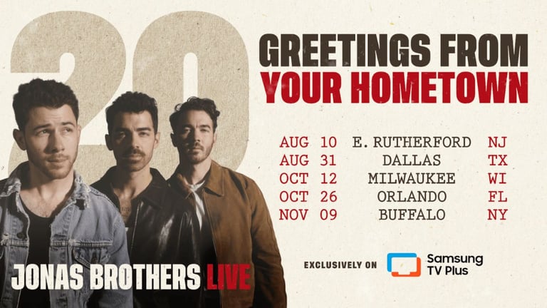 Jonas Brothers' 20th Anniversary Tour Live on Samsung TV: Global Livestream Event