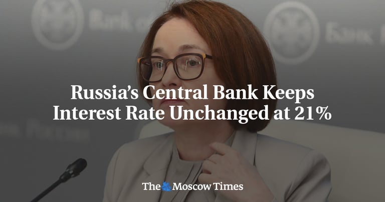 Russia's Central Bank Holds Rates at 21% Amid Inflation, Defying Expectations and Sparking Criticism