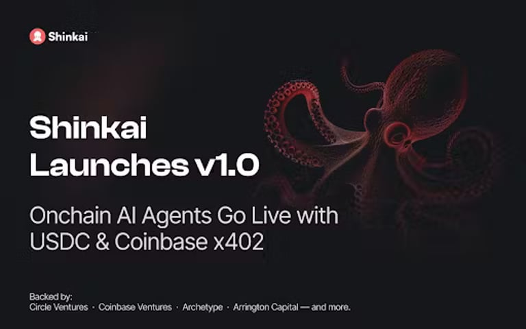 Shinkai Launches Decentralized AI Platform with USDC Payments and Blockchain Identity