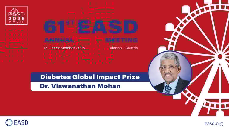 Dr. Mohan to Receive Prestigious EASD Award for Groundbreaking Diabetes Research and Advocacy