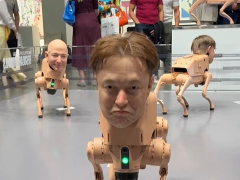 Beeple's 'Regular Animals' Stirs Controversy with Tech Billionaire Robots at Art Basel