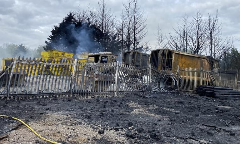 Massive Industrial Fire in Basildon: Crews Battle Blazes, Roads Reopen, Smoke Concerns Persist