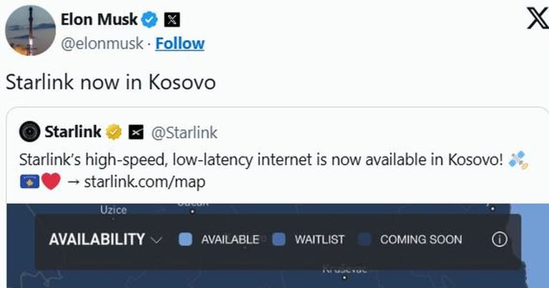 Starlink Rolls Out Satellite Internet in Kosovo, Boosting Connectivity and Security