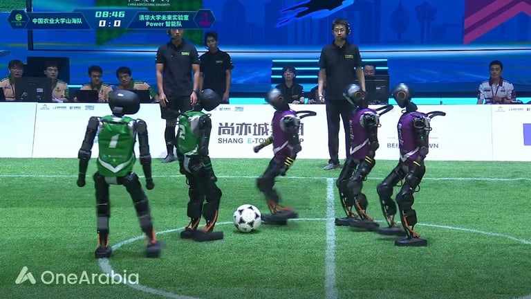 Beijing Showcases AI Soccer Showdown: Humanoid Robots Compete in Autonomous Matches