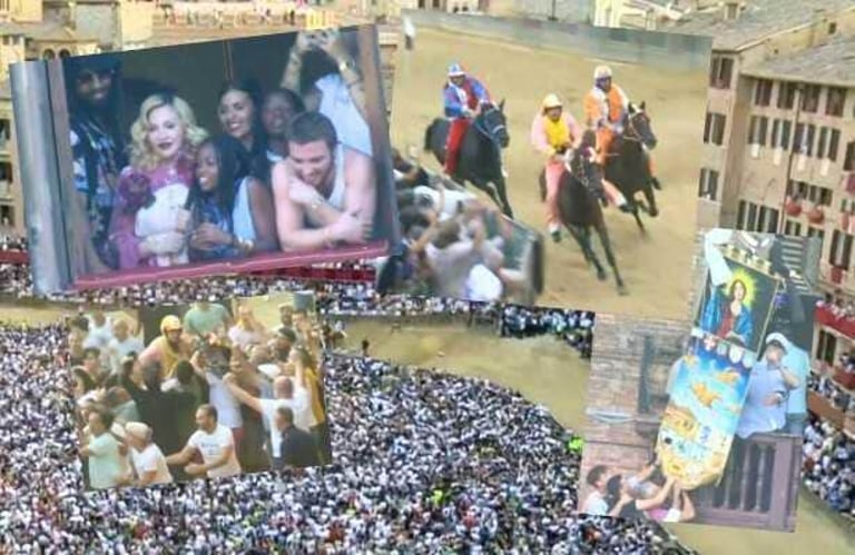 Madonna Celebrates 67th Birthday in Tuscany at Iconic Palio di Siena Horse Race