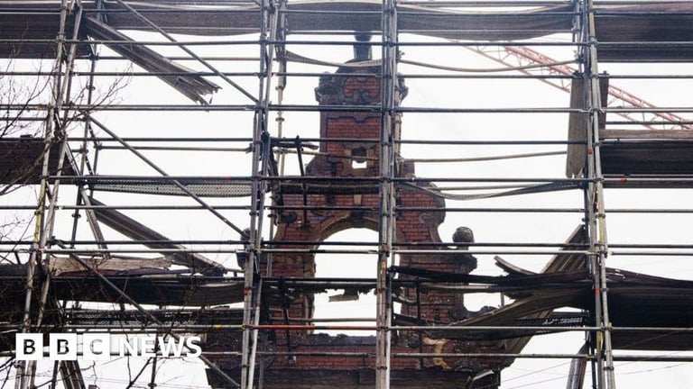 Copenhagen's Bourse Devastated by Fire on Queen's Birthday, Historic Dragon Tower Falls