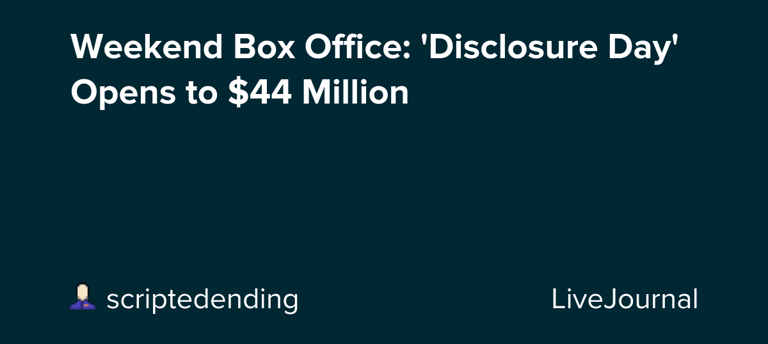 Spielberg's 'Disclosure Day' Dominates Box Office with $92M Global Debut, Faces 'Toy Story 5' Challenge