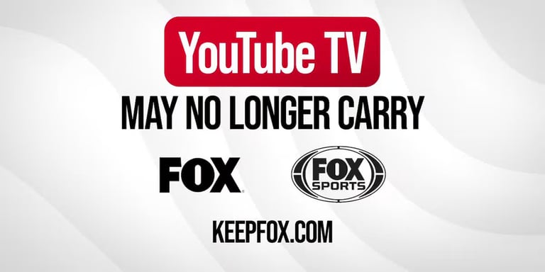 YouTube TV vs. Fox: Carriage Fee Dispute Threatens College Football Season Blackout