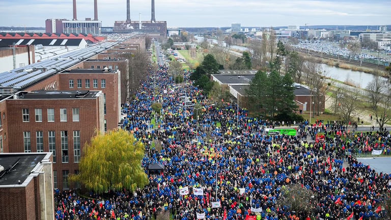 Volkswagen Faces Historic Strikes as Workers Demand Accountability Amid Layoff Fears