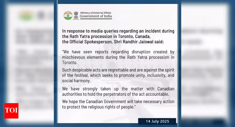 India Demands Action After Attack on Rath Yatra Devotees in Toronto