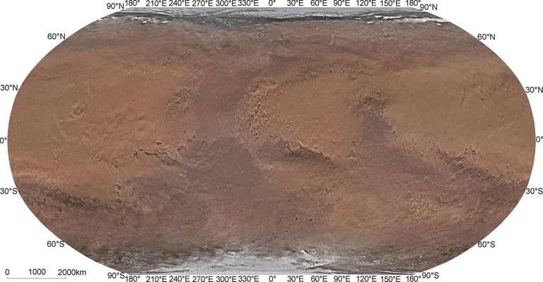 China Unveils Highest-Resolution True-Color Global Map of Mars from Tianwen-1 Mission