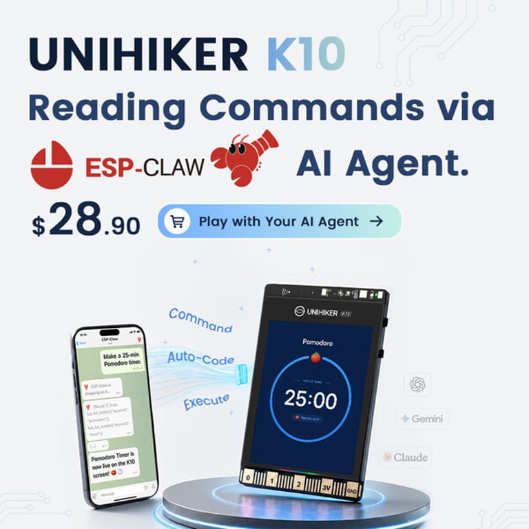 UNIHIKER K10 Pioneers Local AI with ESP-Claw: Chat-Driven, Code-Free Prototyping Revolution