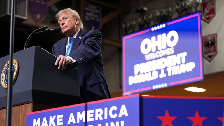 Trump Promotes Aggressive Tariff Strategy in Ohio, Promises $5,000 Boost for Voters with GOP Win