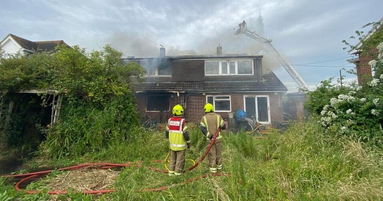 Massive Blaze on Katonia Avenue: Firefighters Battle to Save Homes in Essex