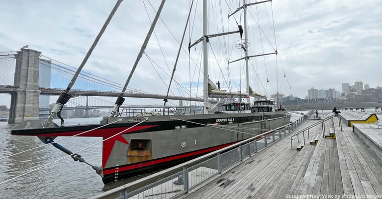 Eco-Friendly Giant: World's Largest Cargo Sailboat Docks in NYC with Sustainable Goods